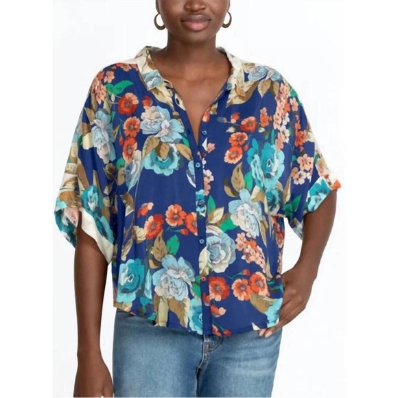 JOHNNY WAS Emma Lynn Button Down Shirt in Multi 2X NWT - Picture 1 of 14